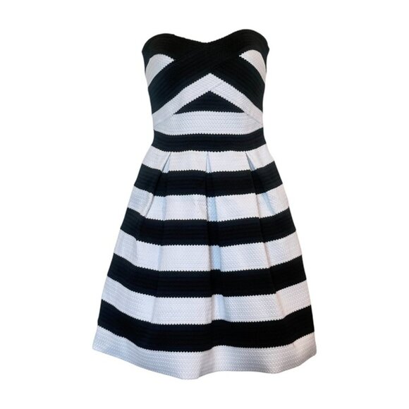 Express Fit & Flare Dress, Black/White, SMALL NEW! - Picture 1 of 9
